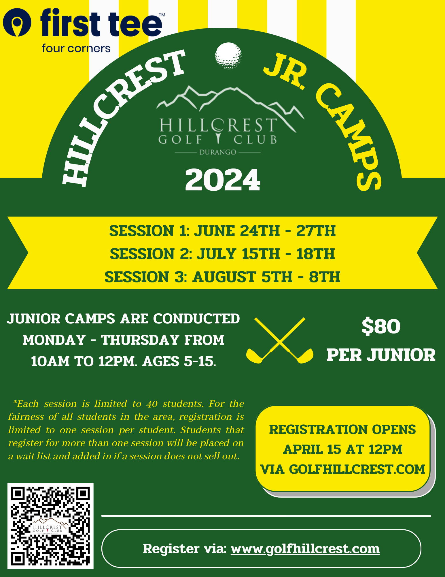 2023 Hillcrest Junior Camp Flyer